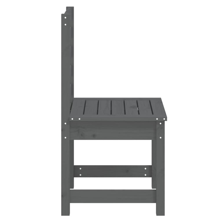 Tuinstoelen 2 st 40,5x48x91,5 cm massief grenenhout grijs MeubelReus