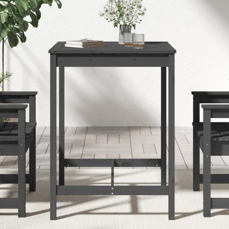 Tuintafel 82,5x82,5x110 cm massief grenenhout grijs MeubelReus