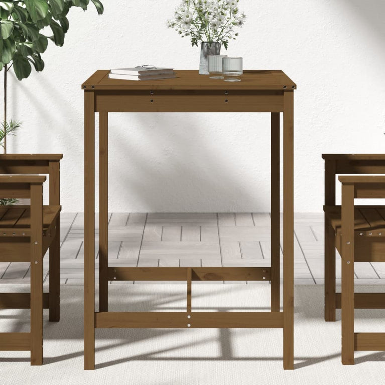 Tuintafel 82,5x82,5x110 cm massief grenenhout honingbruin MeubelReus