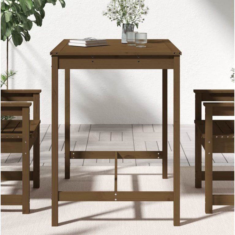 Tuintafel 121x82,5x110 cm massief grenenhout honingbruin MeubelReus