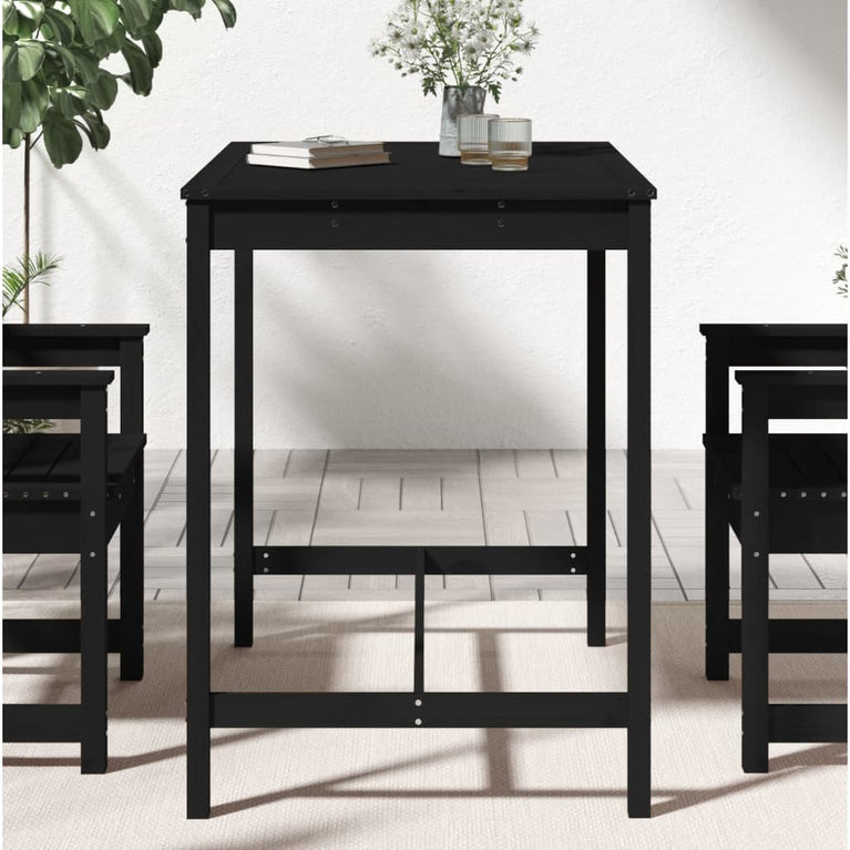 Tuintafel 121x82,5x110 cm massief grenenhout zwart MeubelReus