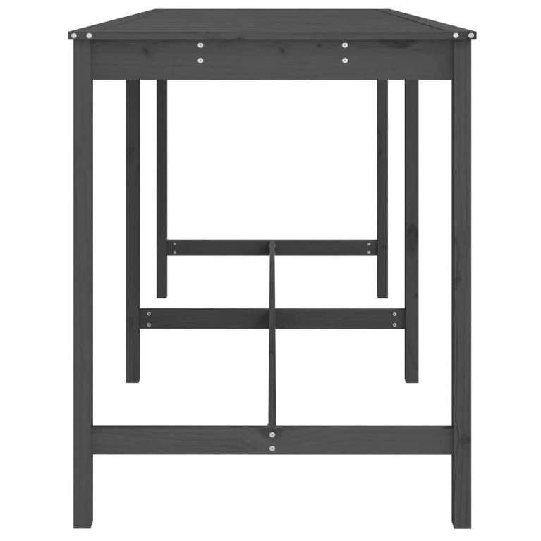 Tuintafel 203,5x90x110 cm massief grenenhout grijs MeubelReus