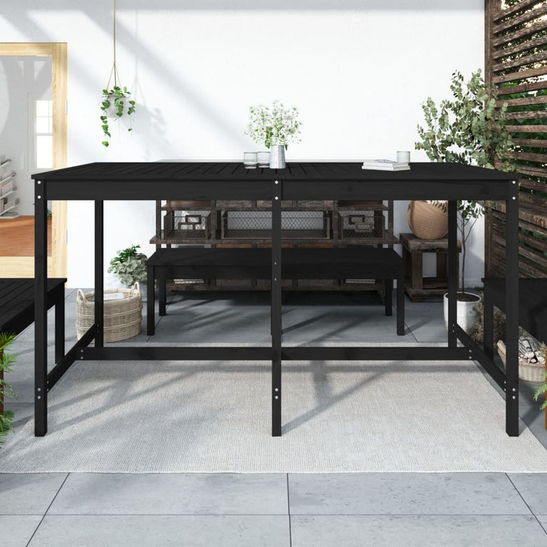 Tuintafel 203,5x90x110 cm massief grenenhout zwart MeubelReus