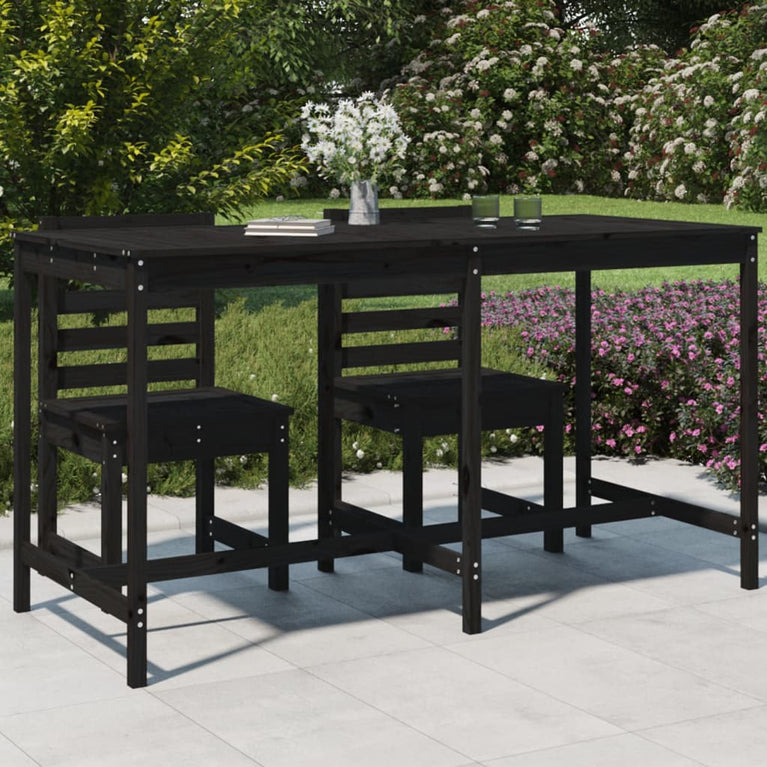 Tuintafel 203,5x90x110 cm massief grenenhout zwart MeubelReus
