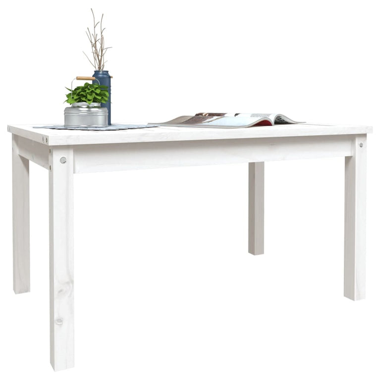 Tuintafel 82,5x50,5x45 cm massief grenenhout wit MeubelReus