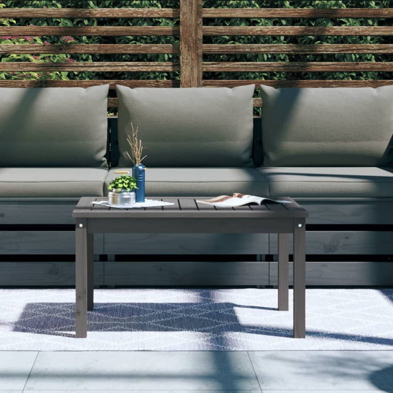 Tuintafel 82,5x50,5x45 cm massief grenenhout grijs MeubelReus