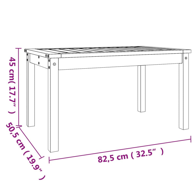 Tuintafel 82,5x50,5x45 cm massief grenenhout honingbruin MeubelReus