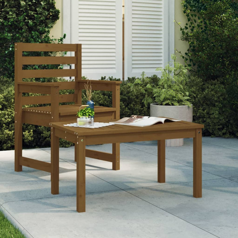 Tuintafel 82,5x50,5x45 cm massief grenenhout honingbruin MeubelReus