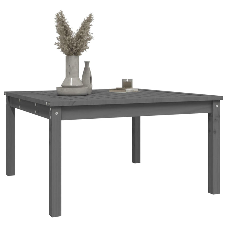 Tuintafel 82,5x82,5x45 cm massief grenenhout grijs MeubelReus