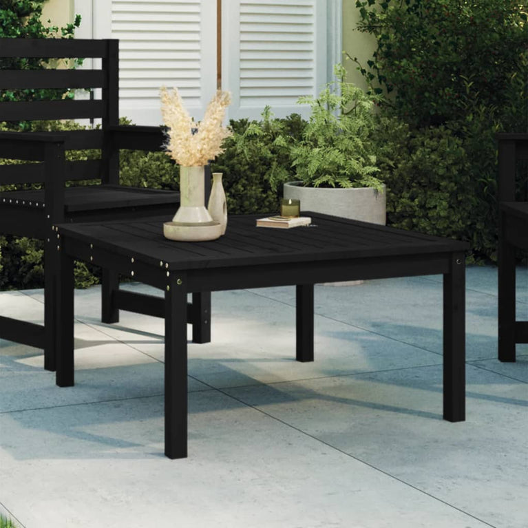 Tuintafel 82,5x82,5x45 cm massief grenenhout zwart MeubelReus