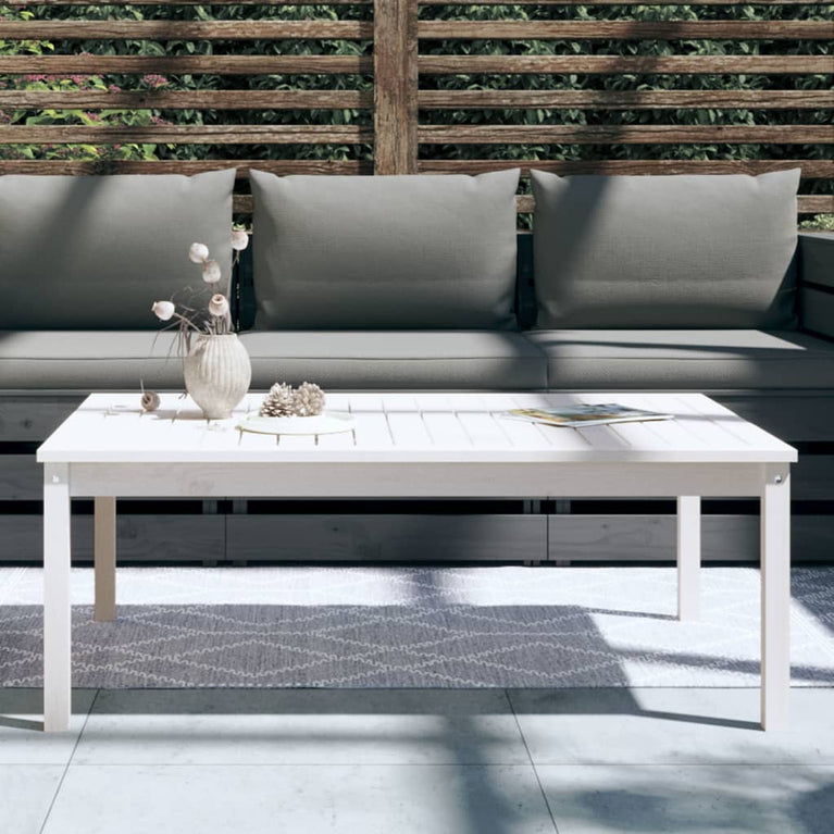 Tuintafel 121x82,5x45 cm massief grenenhout wit MeubelReus