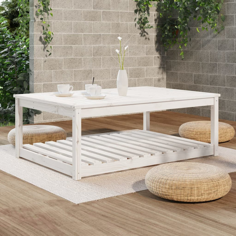 Tuintafel 121x82,5x45 cm massief grenenhout wit MeubelReus