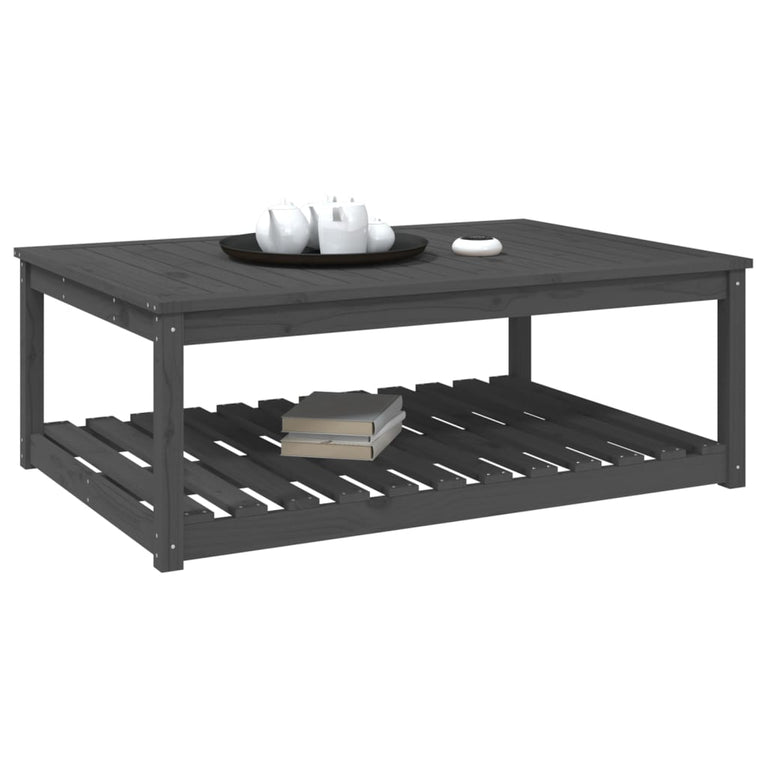 Tuintafel 121x82,5x45 cm massief grenenhout grijs MeubelReus