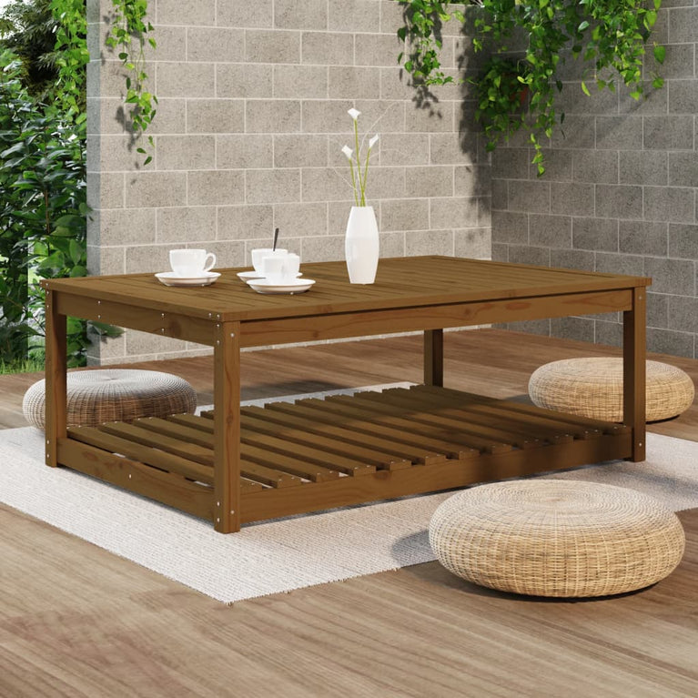 Tuintafel 121x82,5x45 cm massief grenenhout honingbruin MeubelReus