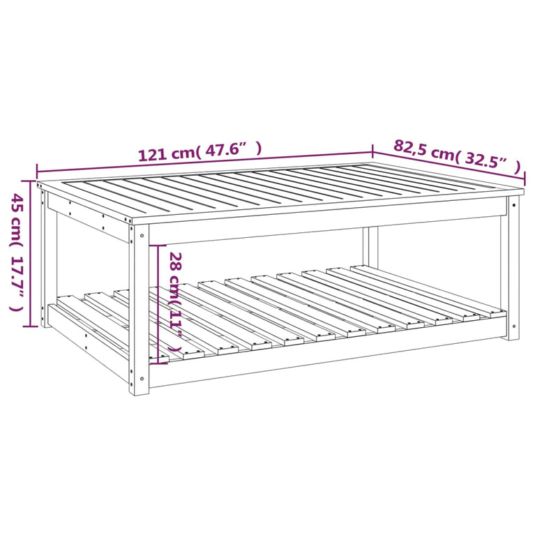 Tuintafel 121x82,5x45 cm massief douglashout MeubelReus