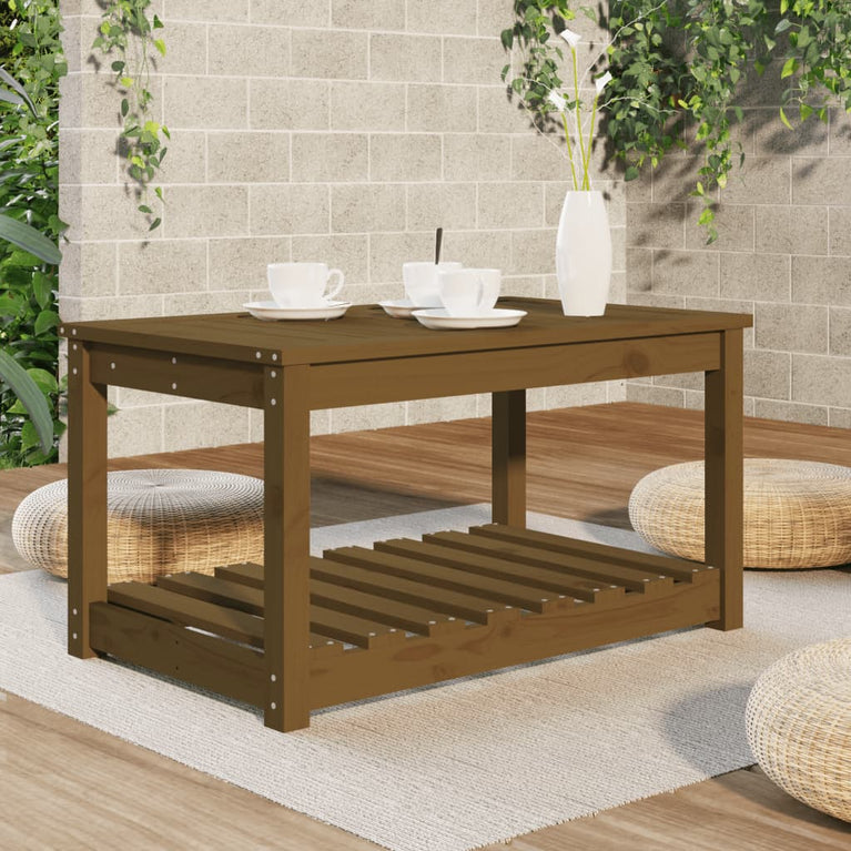 Tuintafel 82,5x50,5x45 cm massief grenenhout honingbruin MeubelReus