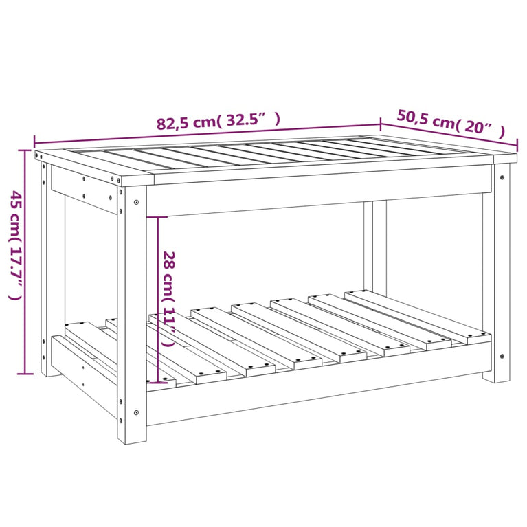 Tuintafel 82,5x50,5x45 cm massief grenenhout zwart MeubelReus