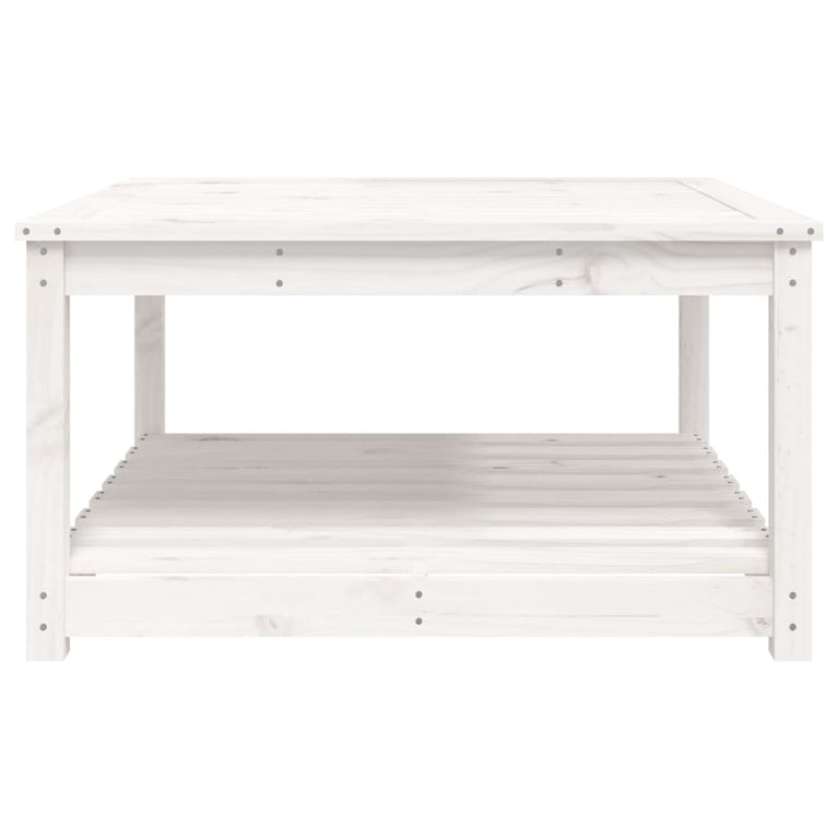 Tuintafel 82,5x82,5x45 cm massief grenenhout wit MeubelReus