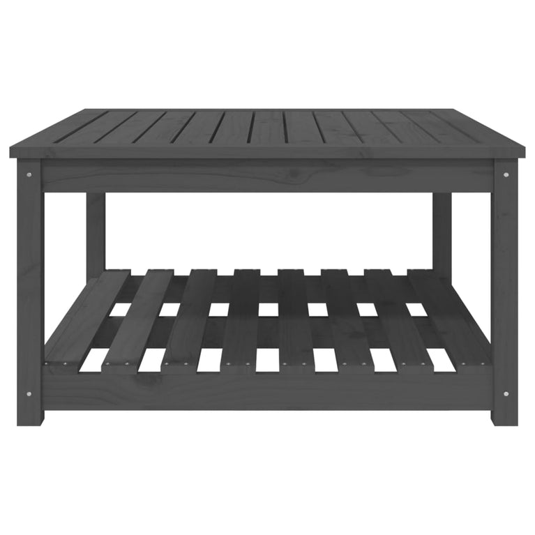 Tuintafel 82,5x82,5x45 cm massief grenenhout grijs MeubelReus