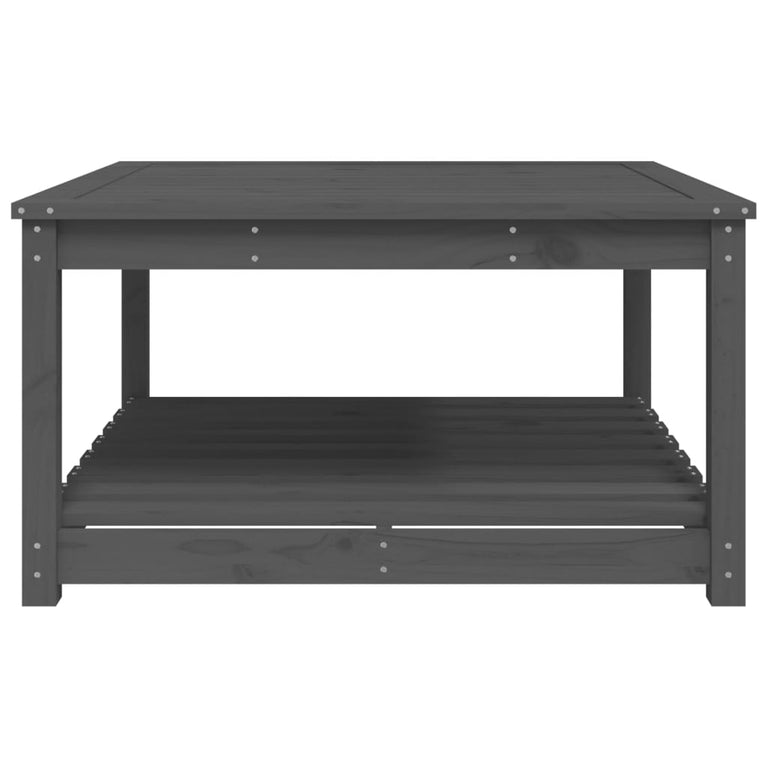 Tuintafel 82,5x82,5x45 cm massief grenenhout grijs MeubelReus