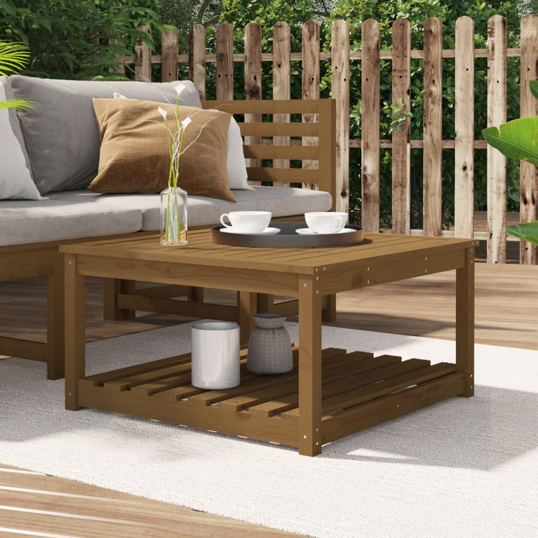 Tuintafel 82,5x82,5x45 cm massief grenenhout honingbruin MeubelReus