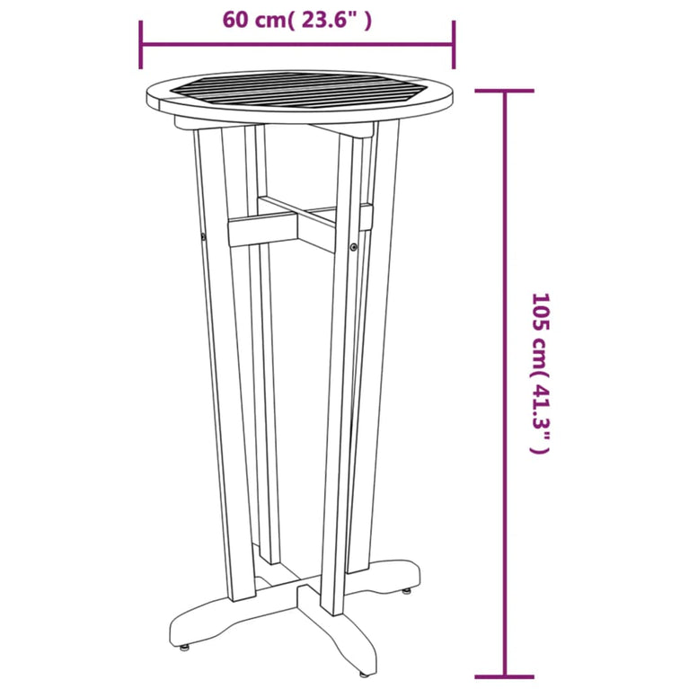 3-delige Barset massief acaciahout MeubelReus