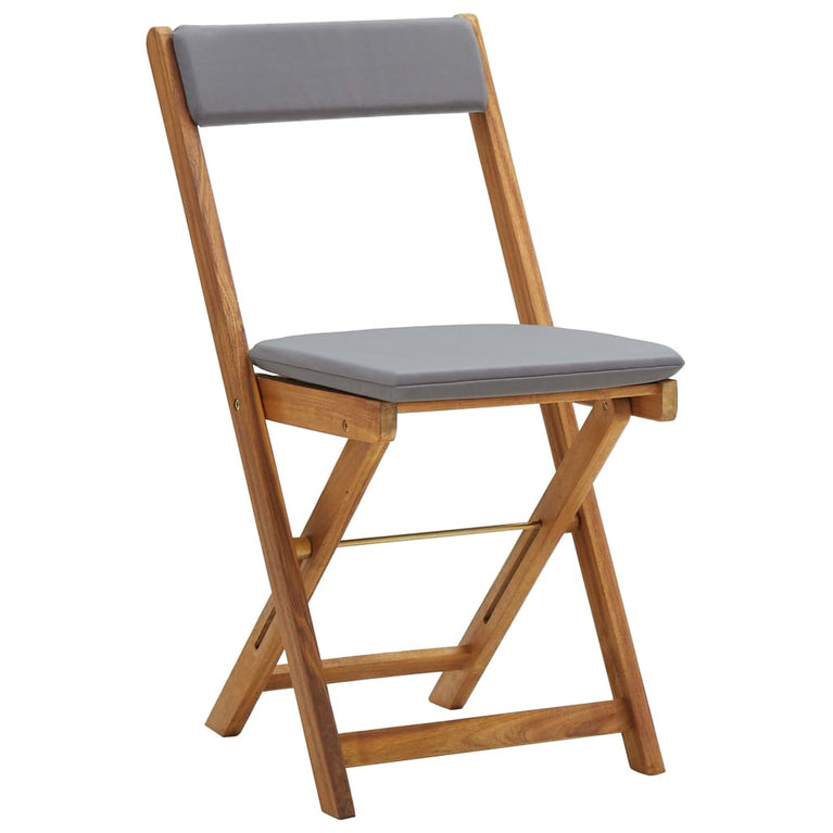 3-delige Bistroset inklapbaar met kussens massief acaciahout MeubelReus