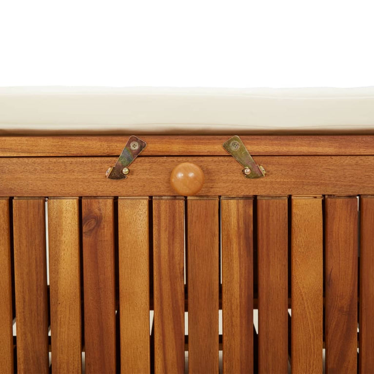 Tuinopbergbank met kussen 126 cm massief acaciahout MeubelReus