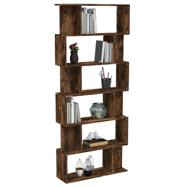 Boekenkast/kamerscherm 80x24x192 cm bewerkt hout gerookt eiken MeubelReus