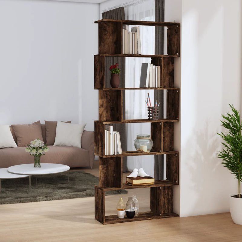 Boekenkast/kamerscherm 80x24x192 cm bewerkt hout gerookt eiken MeubelReus