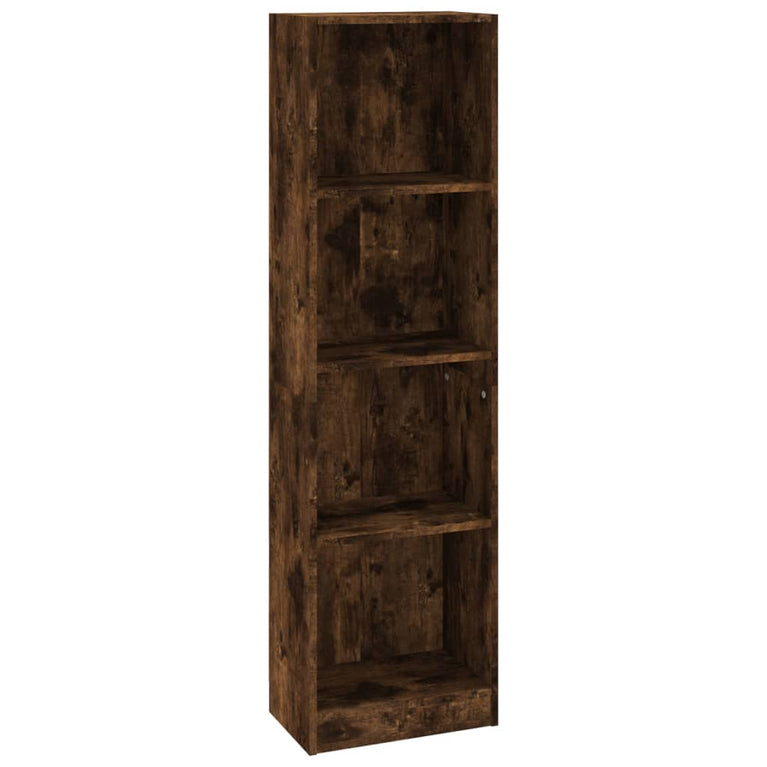 Boekenkast 4-laags 40x24x143 cm bewerkt hout gerookt eikenkleur MeubelReus