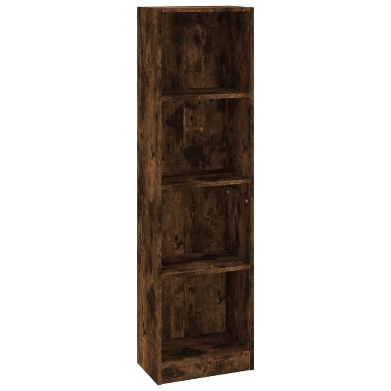 Boekenkast 4-laags 40x24x143 cm bewerkt hout gerookt eikenkleur MeubelReus