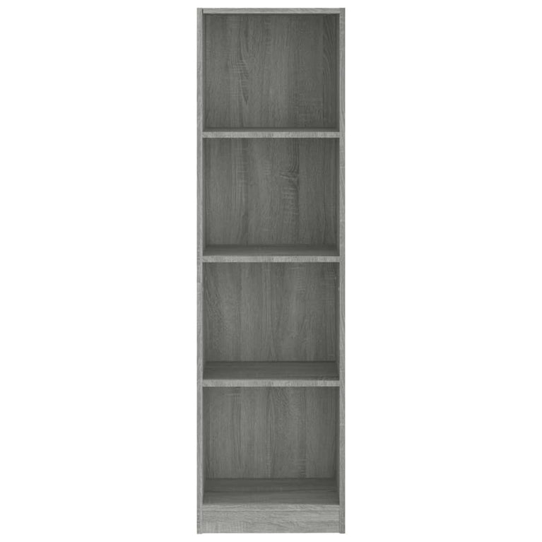 Boekenkast 4 schappen 40x24x143 cm bewerkt hout grijs sonoma MeubelReus