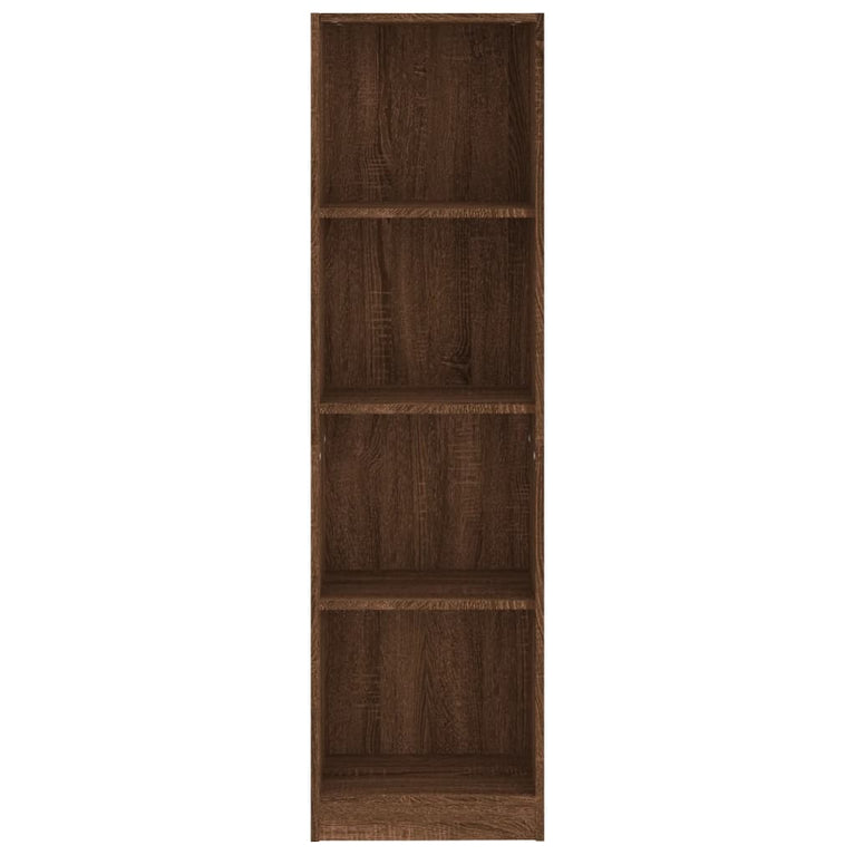 Boekenkast met 4 schappen 40x24x143 cm bewerkt hout bruineiken MeubelReus
