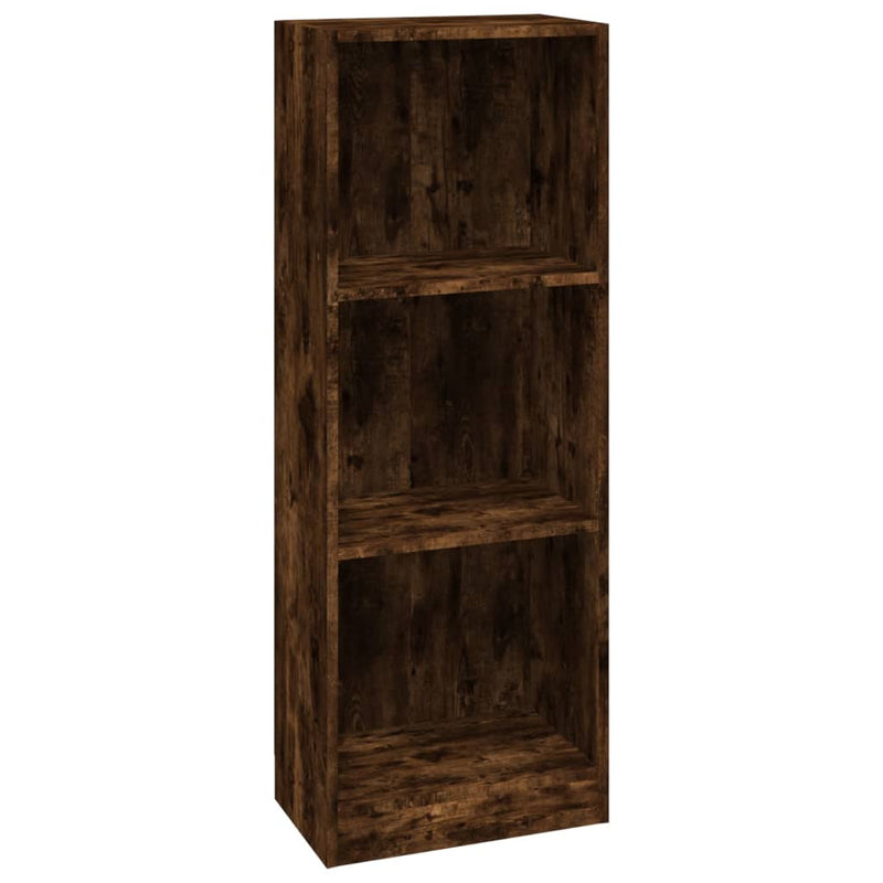 Boekenkast 3-laags 40x24x109 cm bewerkt hout gerookt eikenkleur MeubelReus