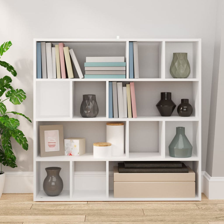 Boekenkast/kamerscherm 105x24x102 cm wit