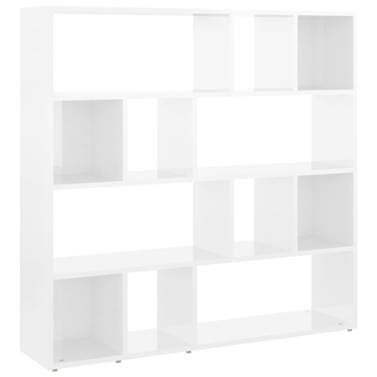 Boekenkast/kamerscherm 105x24x102 cm hoogglans wit