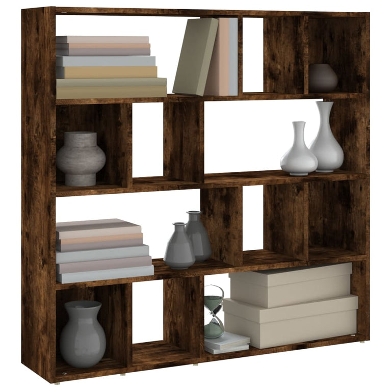 Boekenkast/kamerscherm 105x24x102 cm gerookt eikenkleurig