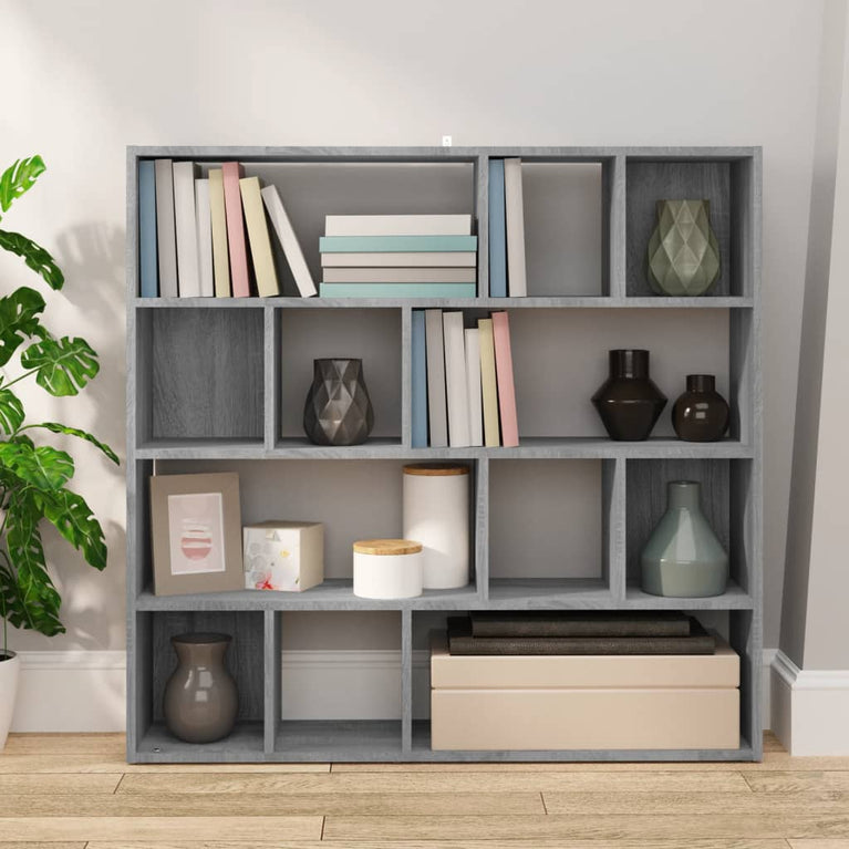 Boekenkast/kamerscherm 105x24x102 cm grijs sonoma eikenkleurig