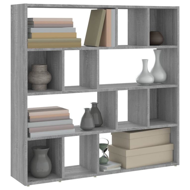 Boekenkast/kamerscherm 105x24x102 cm grijs sonoma eikenkleurig
