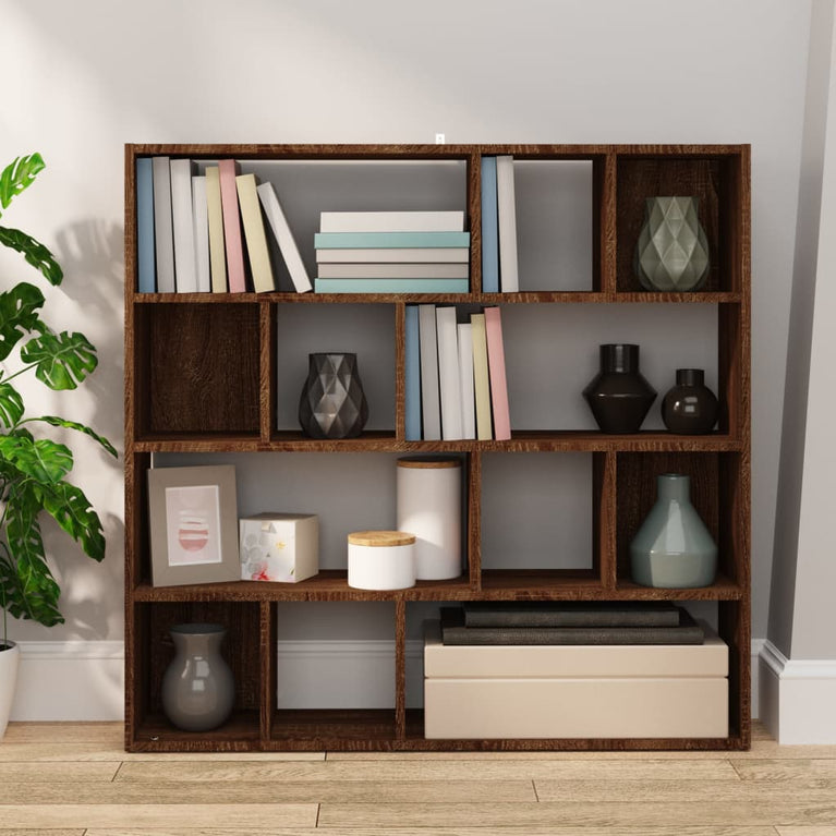 Boekenkast/kamerscherm 105x24x102 cm bruin eikenkleur MeubelReus