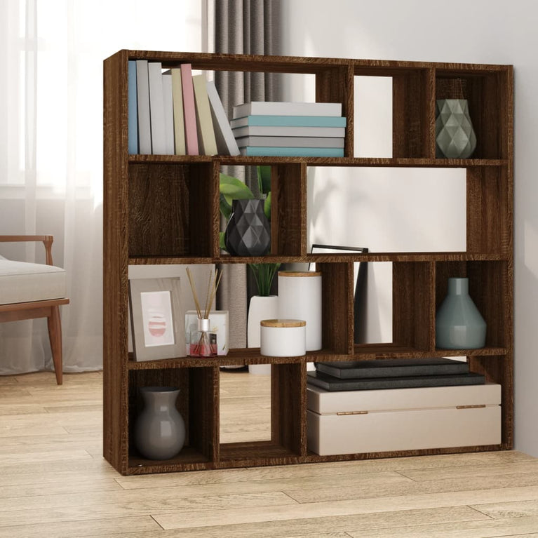 Boekenkast/kamerscherm 105x24x102 cm bruin eikenkleur MeubelReus
