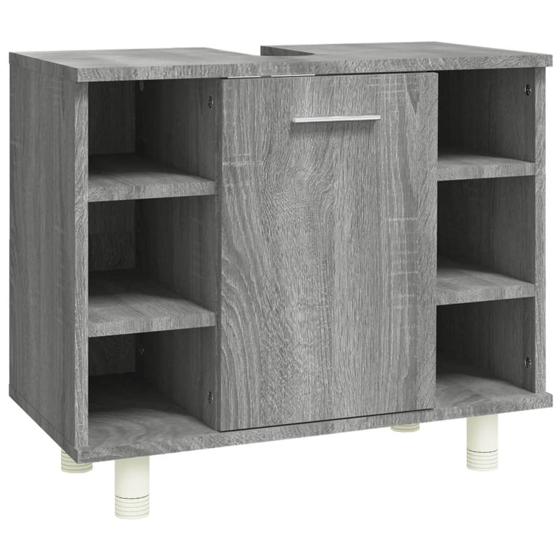 Badkamerkast 60x32x53,5 cm bewerkt hout grijs sonoma eikenkleur MeubelReus