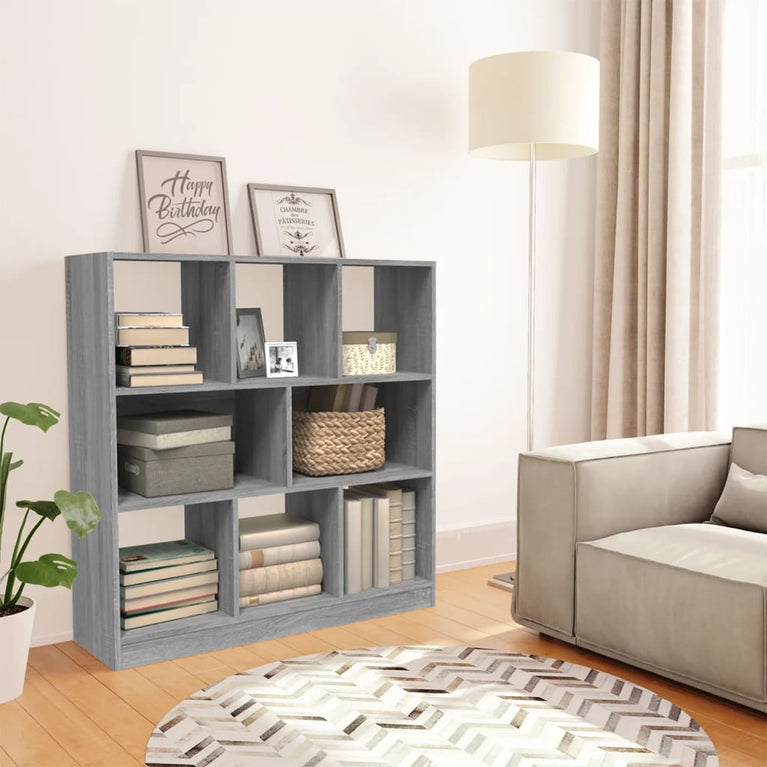 Boekenkast 97,5x29,5x100 cm bewerkt hout grijs sonoma eiken MeubelReus