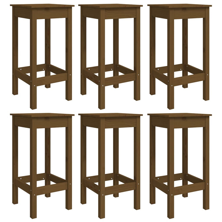 7-delige Tuinbarset massief grenenhout honingbruin MeubelReus