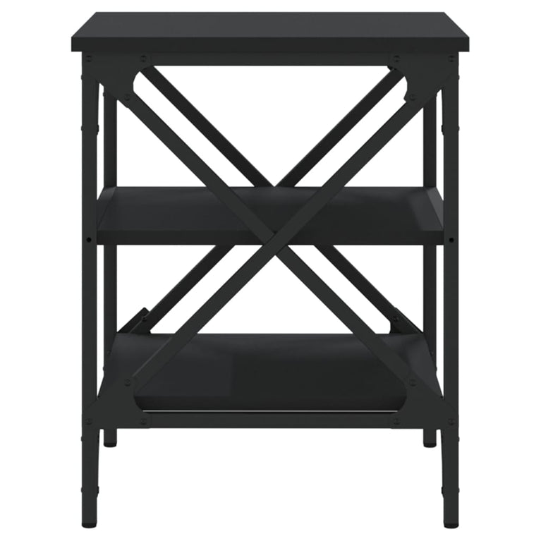 Bijzettafel 40x42x50 cm bewerkt hout zwart MeubelReus