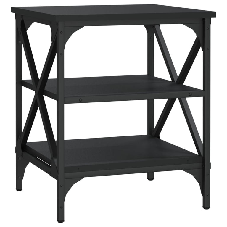 Bijzettafels 2 st 40x42x50 cm bewerkt hout zwart MeubelReus