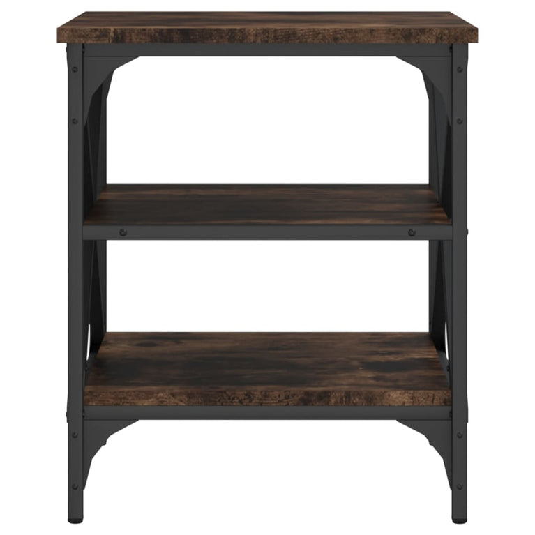 Bijzettafel 40x42x50 cm bewerkt hout gerookt eikenkleurig MeubelReus