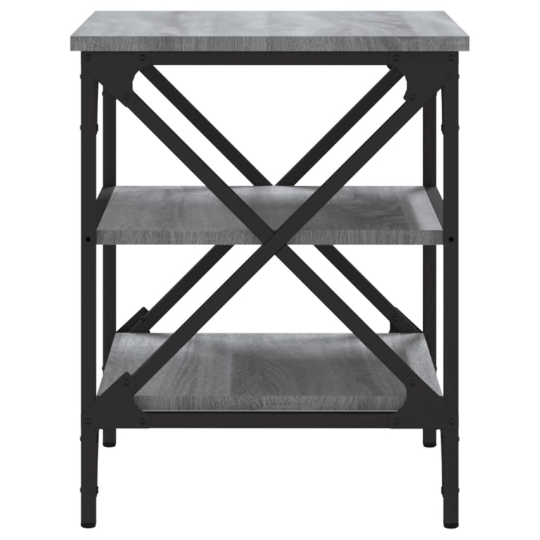 Bijzettafels 2 st 40x42x50 cm bewerkt hout grijs sonoma eiken MeubelReus