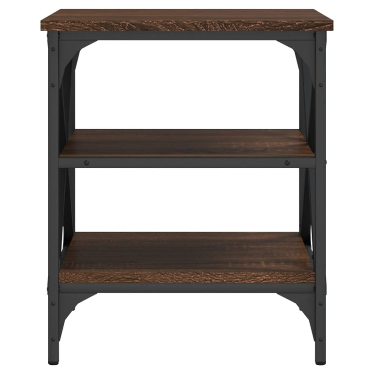 Bijzettafel 40x42x50 cm bewerkt hout bruin eikenkleur MeubelReus